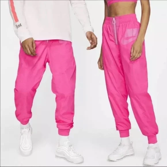 Nike Sportswear Womens Pink Woven Logo Pants XS - Picture 2 of 8